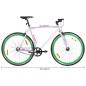 vidaXL Bicicleta de piñón fijo blanco y verde 700c 59 cm vidaXL Bicicleta de piñón fijo blanco y verde 700c 59 cm