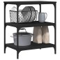 vidaXL Carrito de cocina de madera de ingeniería negro 60x41x76 cm vidaXL Carrito de cocina de madera de ingeniería negro 60x41x76 cm