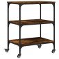 vidaXL Carrito de cocina madera ingeniería roble ahumado 60x41x76 cm vidaXL Carrito de cocina madera ingeniería roble ahumado 60x41x76 cm