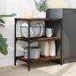 vidaXL Carrito de cocina madera ingeniería roble ahumado 60x41x76 cm vidaXL Carrito de cocina madera ingeniería roble ahumado 60x41x76 cm