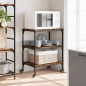 vidaXL Carrito de cocina madera ingeniería roble ahumado 60x41x76 cm vidaXL Carrito de cocina madera ingeniería roble ahumado 60x41x76 cm