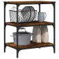 vidaXL Carrito de cocina madera ingeniería roble ahumado 60x41x76 cm vidaXL Carrito de cocina madera ingeniería roble ahumado 60x41x76 cm