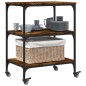 vidaXL Carrito de cocina madera ingeniería roble ahumado 60x41x76 cm vidaXL Carrito de cocina madera ingeniería roble ahumado 60x41x76 cm
