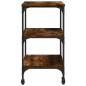 vidaXL Carrito de cocina madera ingeniería roble ahumado 60x41x76 cm vidaXL Carrito de cocina madera ingeniería roble ahumado 60x41x76 cm