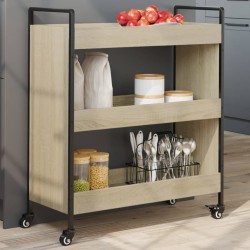 vidaXL Carrito de cocina madera de ingeniería roble Sonoma 70x30x82 cm