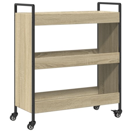 vidaXL Carrito de cocina madera de ingeniería roble Sonoma 70x30x82 cm
