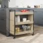 vidaXL Carrito de cocina madera de ingeniería roble Sonoma 70x30x82 cm