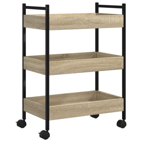 vidaXL Carrito de cocina madera de ingeniería roble Sonoma 50x30x70 cm