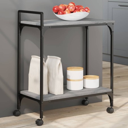 vidaXL Carrito de cocina madera ingeniería gris Sonoma 60,5x31x72,5 cm
