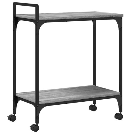 vidaXL Carrito de cocina madera ingeniería gris Sonoma 60,5x31x72,5 cm