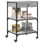 vidaXL Carrito de cocina madera ingeniería gris Sonoma 60x48x89,5 cm