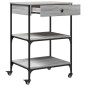 vidaXL Carrito de cocina madera ingeniería gris Sonoma 60x48x89,5 cm