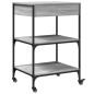 vidaXL Carrito de cocina madera ingeniería gris Sonoma 60x48x89,5 cm