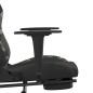 vidaXL Silla gaming con reposapiés tela negro camuflaje vidaXL Silla gaming con reposapiés tela negro camuflaje