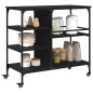 vidaXL Carrito de cocina de madera de ingeniería negro 100x45x89,5 cm vidaXL Carrito de cocina de madera de ingeniería negro 100x45x89,5 cm