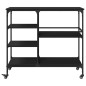 vidaXL Carrito de cocina de madera de ingeniería negro 100x45x89,5 cm vidaXL Carrito de cocina de madera de ingeniería negro 100x45x89,5 cm