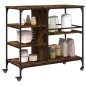 vidaXL Carrito de cocina madera ingeniería roble ahumado 100x45x89,5cm vidaXL Carrito de cocina madera ingeniería roble ahumado 100x45x89,5cm
