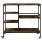 vidaXL Carrito de cocina madera ingeniería roble ahumado 100x45x89,5cm vidaXL Carrito de cocina madera ingeniería roble ahumado 100x45x89,5cm