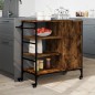 vidaXL Carrito de cocina de madera roble ahumado 87,5x38,5x84,5 cm vidaXL Carrito de cocina de madera roble ahumado 87,5x38,5x84,5 cm