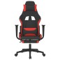 vidaXL Silla gaming con reposapiés tela negro y rojo vidaXL Silla gaming con reposapiés tela negro y rojo