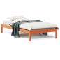 vidaXL Sofá cama de madera maciza de pino marrón cera 90x200 cm