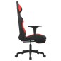 vidaXL Silla gaming con reposapiés tela negro y rojo vidaXL Silla gaming con reposapiés tela negro y rojo