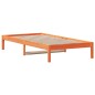 vidaXL Sofá cama de madera maciza de pino marrón cera 90x200 cm
