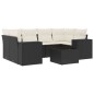 vidaXL Set de comedor de jardín 7 pzas y cojines ratán sintético negro vidaXL Set de comedor de jardín 7 pzas y cojines ratán sintético negro