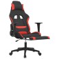 vidaXL Silla gaming con reposapiés tela negro y rojo vidaXL Silla gaming con reposapiés tela negro y rojo