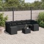 vidaXL Set de sofás de jardín 8 piezas y cojines ratán sintético negro vidaXL Set de sofás de jardín 8 piezas y cojines ratán sintético negro