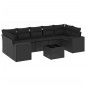 vidaXL Set de sofás de jardín 8 piezas y cojines ratán sintético negro vidaXL Set de sofás de jardín 8 piezas y cojines ratán sintético negro