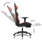 vidaXL Silla gaming con reposapiés tela negro y rojo vidaXL Silla gaming con reposapiés tela negro y rojo