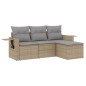 vidaXL Juego de sofás jardín con cojines 4 pzas ratán sintético beige vidaXL Juego de sofás jardín con cojines 4 pzas ratán sintético beige