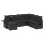 vidaXL Set de comedor de jardín 7 pzas y cojines ratán sintético negro vidaXL Set de comedor de jardín 7 pzas y cojines ratán sintético negro