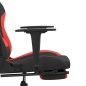 vidaXL Silla gaming con reposapiés tela negro y rojo vidaXL Silla gaming con reposapiés tela negro y rojo