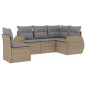 vidaXL Juego de sofás jardín con cojines 5 pzas ratán sintético beige vidaXL Juego de sofás jardín con cojines 5 pzas ratán sintético beige