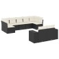 vidaXL Set de sofás de jardín 8 piezas y cojines ratán sintético negro vidaXL Set de sofás de jardín 8 piezas y cojines ratán sintético negro