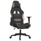 vidaXL Silla gaming con reposapiés tela negro y gris taupe vidaXL Silla gaming con reposapiés tela negro y gris taupe