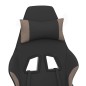 vidaXL Silla gaming con reposapiés tela negro y gris taupe vidaXL Silla gaming con reposapiés tela negro y gris taupe