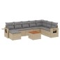 vidaXL Set de sofás de jardín 9 pzas con cojines ratán sintético beige vidaXL Set de sofás de jardín 9 pzas con cojines ratán sintético beige
