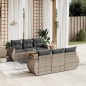 vidaXL Set de sofás de jardín 7 piezas con cojines ratán PE gris vidaXL Set de sofás de jardín 7 piezas con cojines ratán PE gris