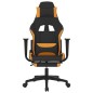 vidaXL Silla gaming con reposapiés tela negro y naranja vidaXL Silla gaming con reposapiés tela negro y naranja