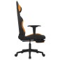 vidaXL Silla gaming con reposapiés tela negro y naranja vidaXL Silla gaming con reposapiés tela negro y naranja