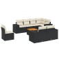 vidaXL Set de sofás de jardín 8 piezas y cojines ratán sintético negro vidaXL Set de sofás de jardín 8 piezas y cojines ratán sintético negro