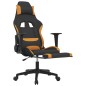 vidaXL Silla gaming con reposapiés tela negro y naranja vidaXL Silla gaming con reposapiés tela negro y naranja
