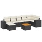 vidaXL Set de sofás de jardín 8 piezas y cojines ratán sintético negro vidaXL Set de sofás de jardín 8 piezas y cojines ratán sintético negro