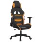 vidaXL Silla gaming con reposapiés tela negro y naranja vidaXL Silla gaming con reposapiés tela negro y naranja