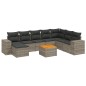 vidaXL Set de muebles de jardín 9 pzas y cojines ratán sintético gris vidaXL Set de muebles de jardín 9 pzas y cojines ratán sintético gris