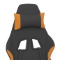 vidaXL Silla gaming con reposapiés tela negro y naranja vidaXL Silla gaming con reposapiés tela negro y naranja