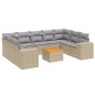 vidaXL Juego de sofás jardín con cojines beige 10 pzas ratán sintético vidaXL Juego de sofás jardín con cojines beige 10 pzas ratán sintético